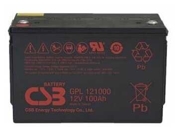 Аккумуляторная батарея CSB GPL 121000 (12В 100 А·ч) фотография 5