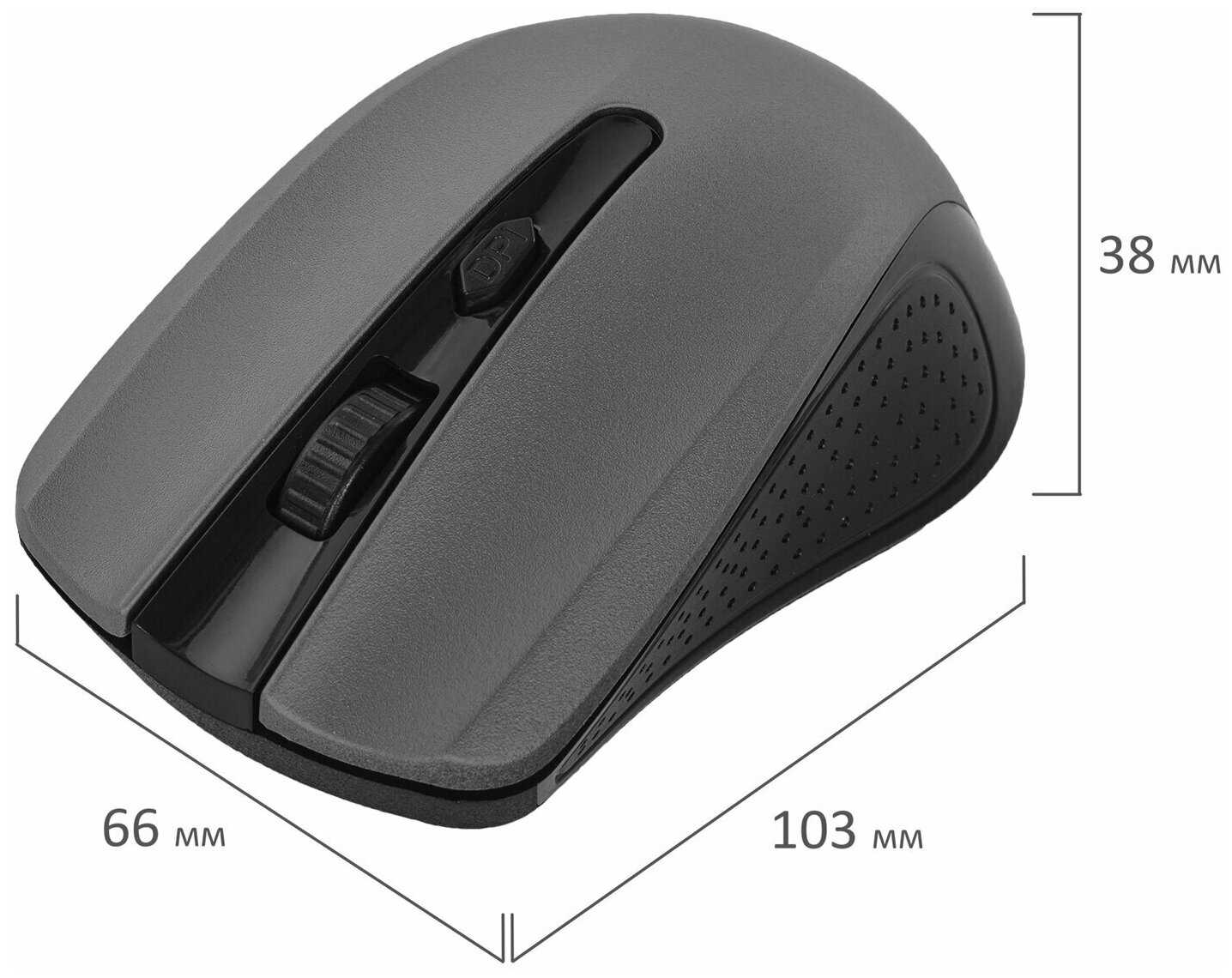 Мышь беспроводная SONNEN V99, USB, 1000/1200/1600 dpi, 4 кнопки, оптическая, серая, 513528 фотография 4