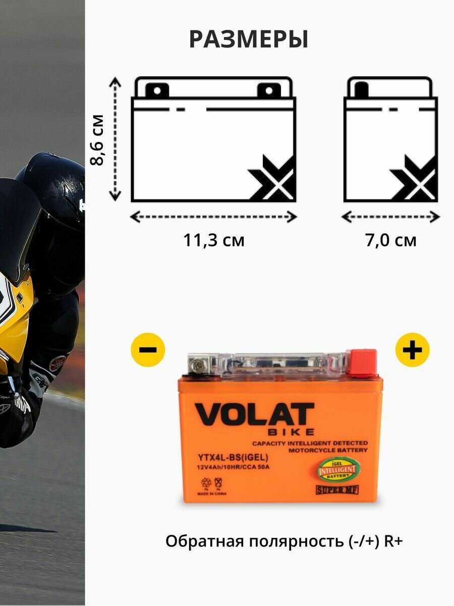 Аккумулятор VOLAT YT20L-4 (iGEL) фотография 2