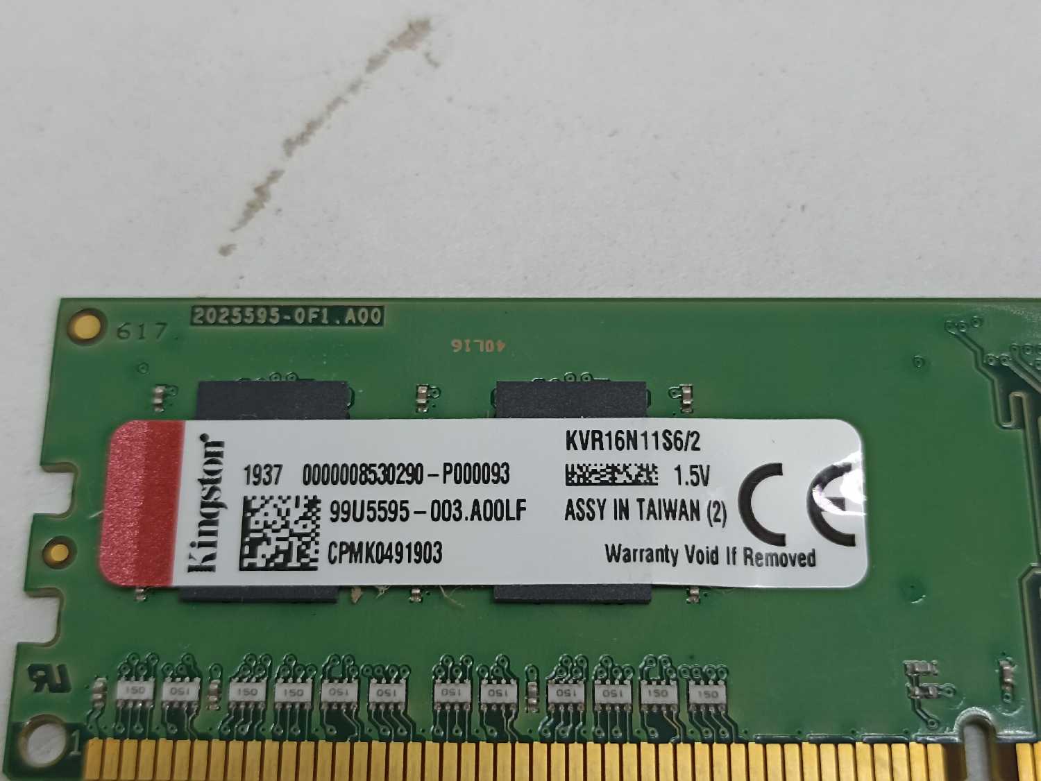 Оперативная память Kingston ValueRAM 2 ГБ DDR3 DIMM CL11 (KVR16N11S6/2) фотография 10