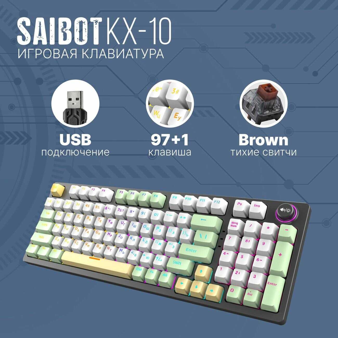 Игровая клавиатура TFN Saibot KX-10-97 (TFN-GM-KW-KX-10WPK) фотография 16