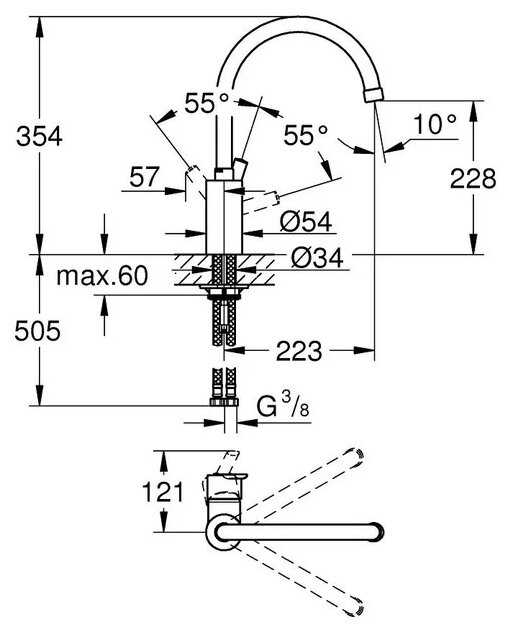 Смеситель для кухни (мойки) Grohe Feel 32670DC0, рычажный фотография 1