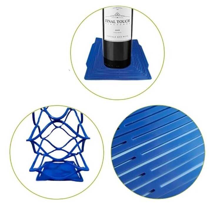 Силиконовая сумка сетка для бутылок, синяя, 21х20 см, Blonder Home BH-SLB-03 фотография 2