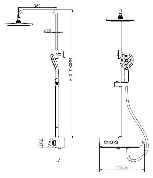 Душевая стойка GLLON SF2033CP-S, хром фотография 1