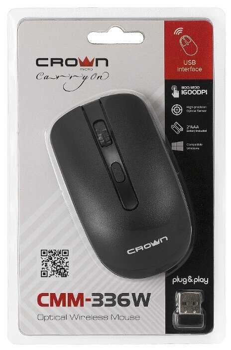 Мышь CROWN CMM-336W Black USB фотография 5
