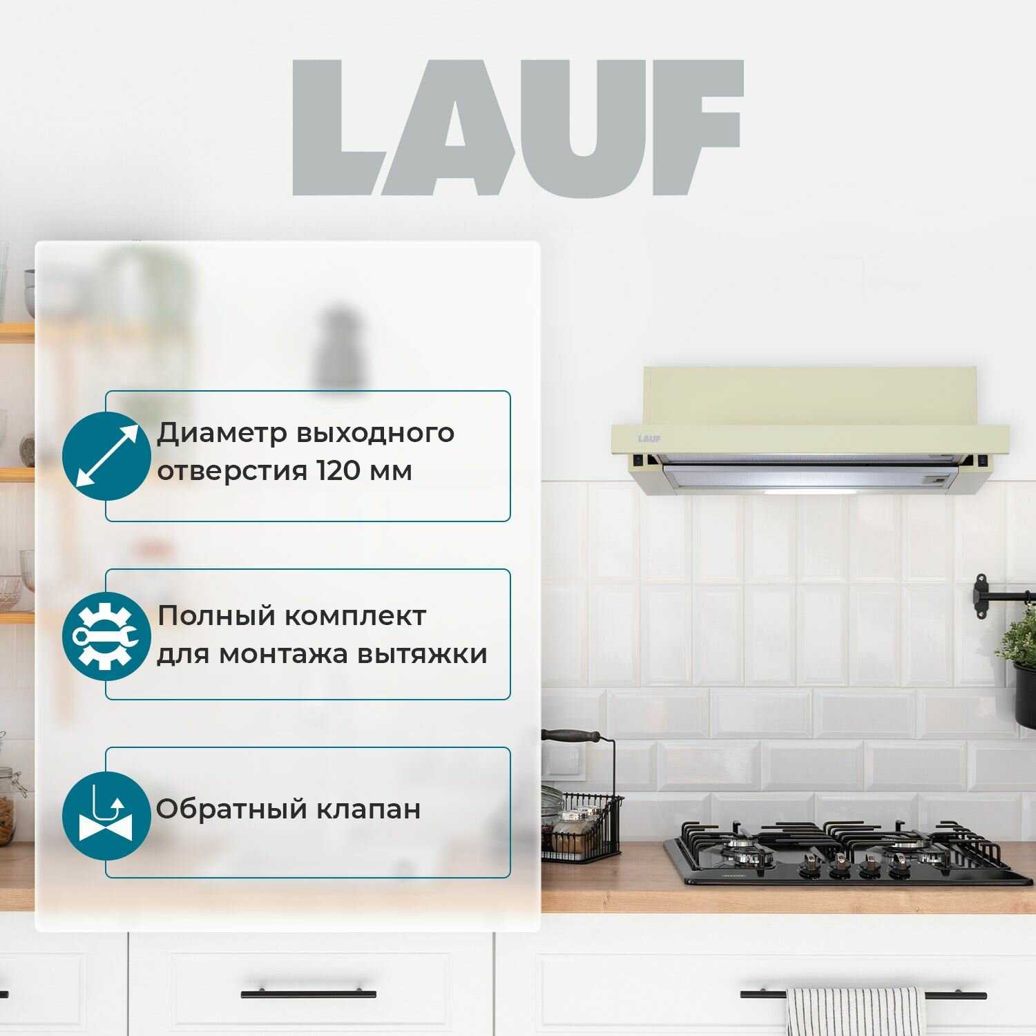 Вытяжка кухонная LAUF LUNA 500 (650м3/ч) фотография 3