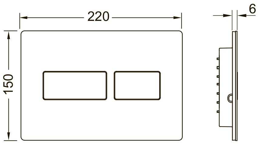 Кнопка смыва TECE TECEsolid механическая, для системы двойного слива фотография 3