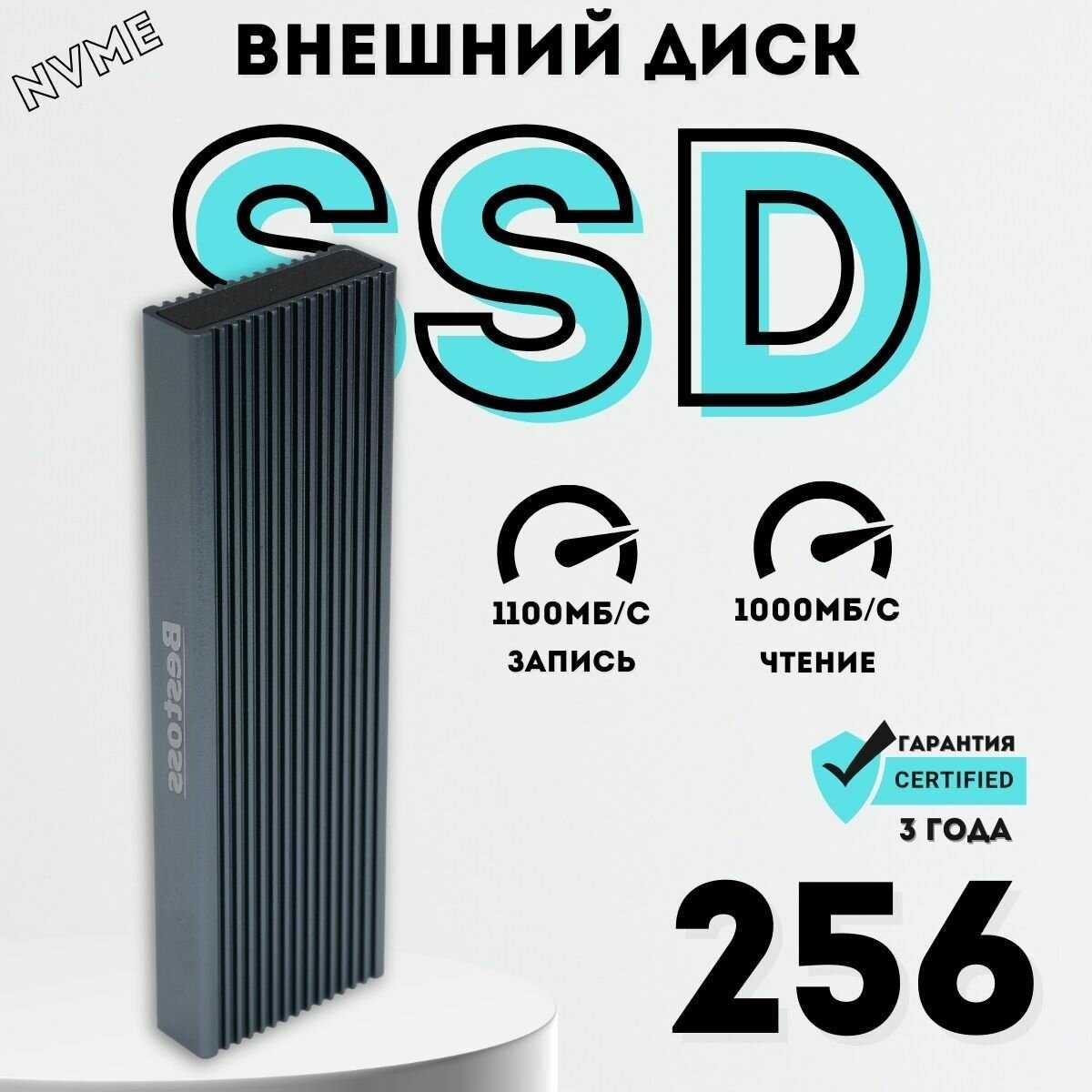 Внешний жесткий диск SSD External USB M.2 NVMe USB Type-C (512 Гб) фотография 34