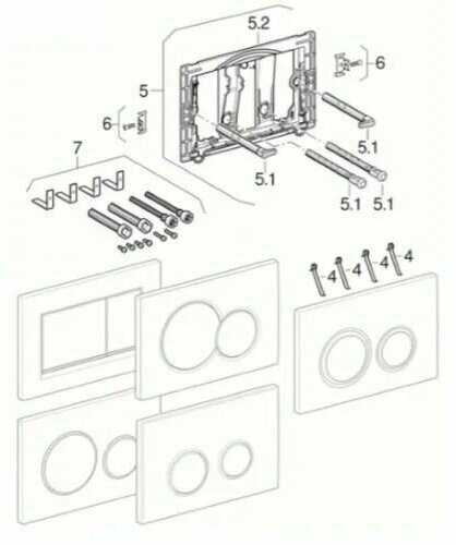Комплект Geberit Толкатели с держателями рамки клавиш фотография 5