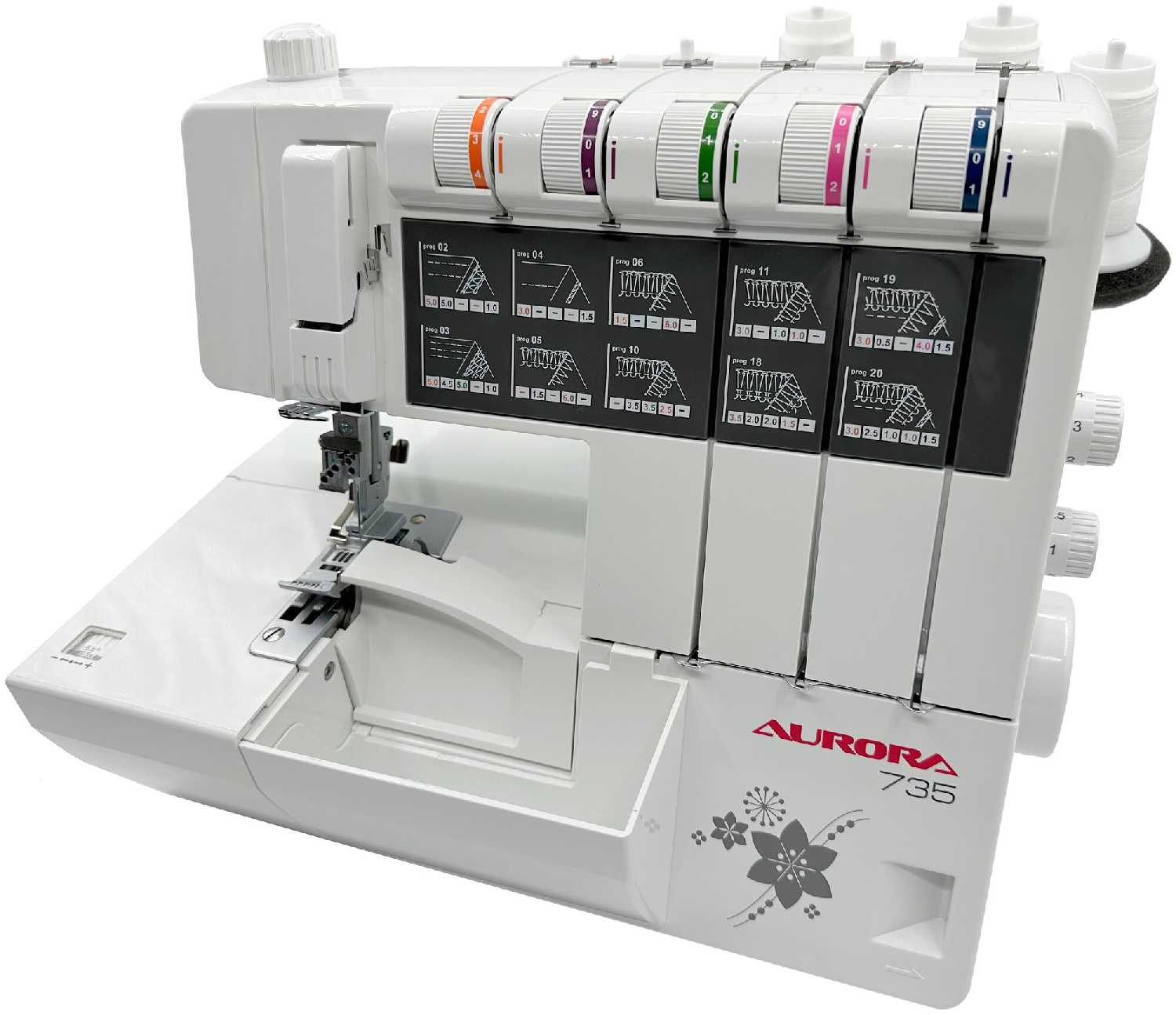 Коверлок Aurora 735 (2,3,4,5 ниточный) фотография 3