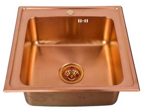 Врезная кухонная мойка Seaman ECO Wien SWT-5050-Copper satin.A, 50х50см, нержавеющая сталь