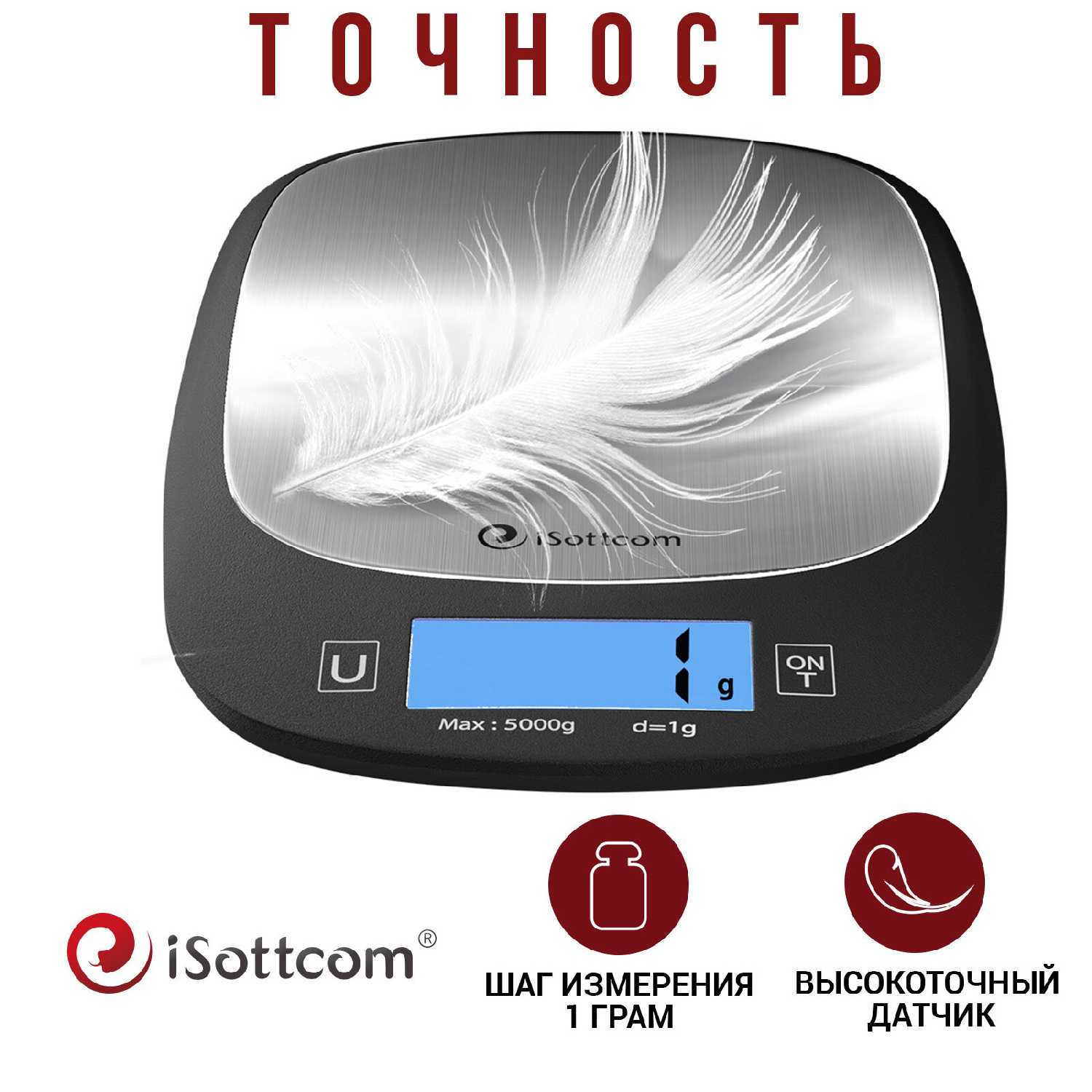 Весы кухонные и весы безмен iSottcom Весы кухонные и весы безмен набор 2в1 (iSottcom) фотография 3