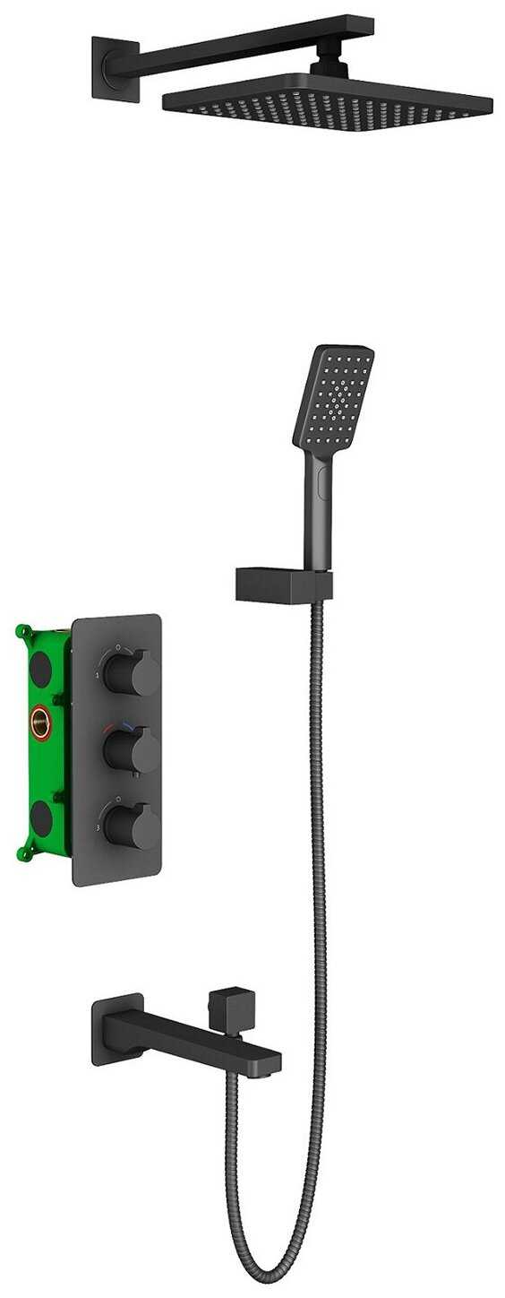 Душевая система встроенная с термостатом Timo Petruma SX-5149/03SM черный