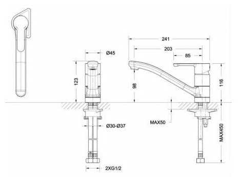 Смеситель для душа Bravat Stream F73783C-2 (ST0105-L), рычажный фотография 1