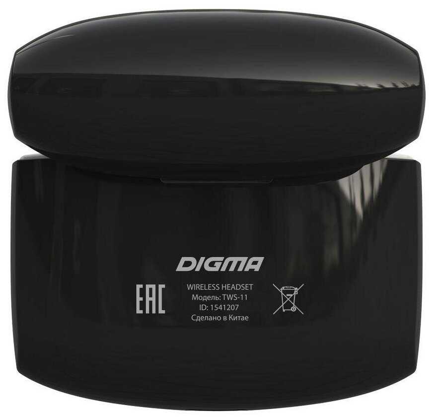 Гарнитура вкладыши Digma TWS-11 черный беспроводные bluetooth в ушной раковине (HPX-01) фотография 4