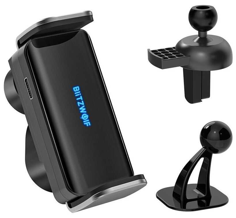 Автомобильный держатель BlitzWolf BW-CF2 Electric Car Holder 200mAh Black фотография 5