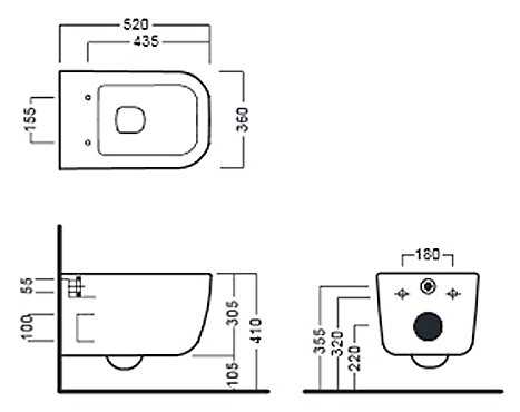 Чаша унитаза подвесная Hatria Bianca Y1X401 с горизонтальным выпуском фотография 1