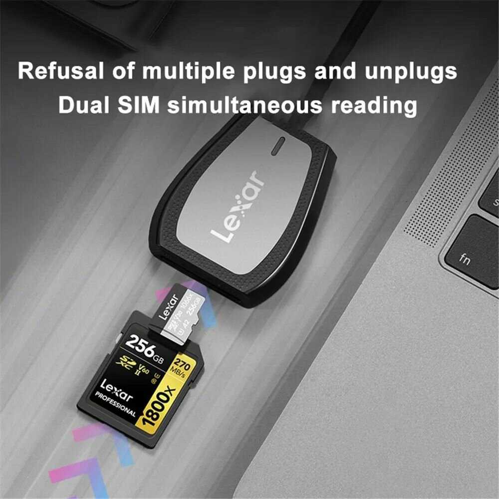 Картридер Lexar Professional USB-C Dual-Slot microSD/SD UHS-II [LRW470U-RNHNG] USB 3.2 фотография 4