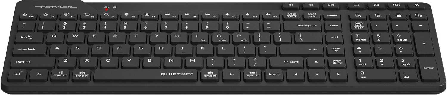 Клавиатура A4Tech Fstyler FBK27C AS беспроводная BT/Radio slim Multimedia (FBK27C AS) фотография 2
