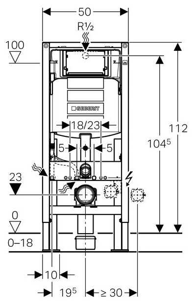 Рамная инсталляция GEBERIT Duofix (111.380.00.5) UP320 фотография 11