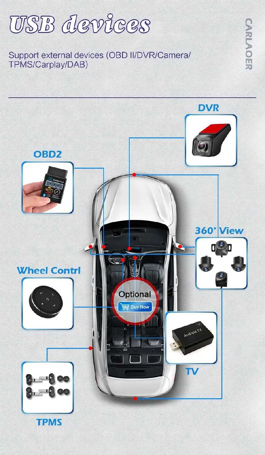 Автомобильный радиоприемник Android 12 (8 Core 4G 64G) фотография 22