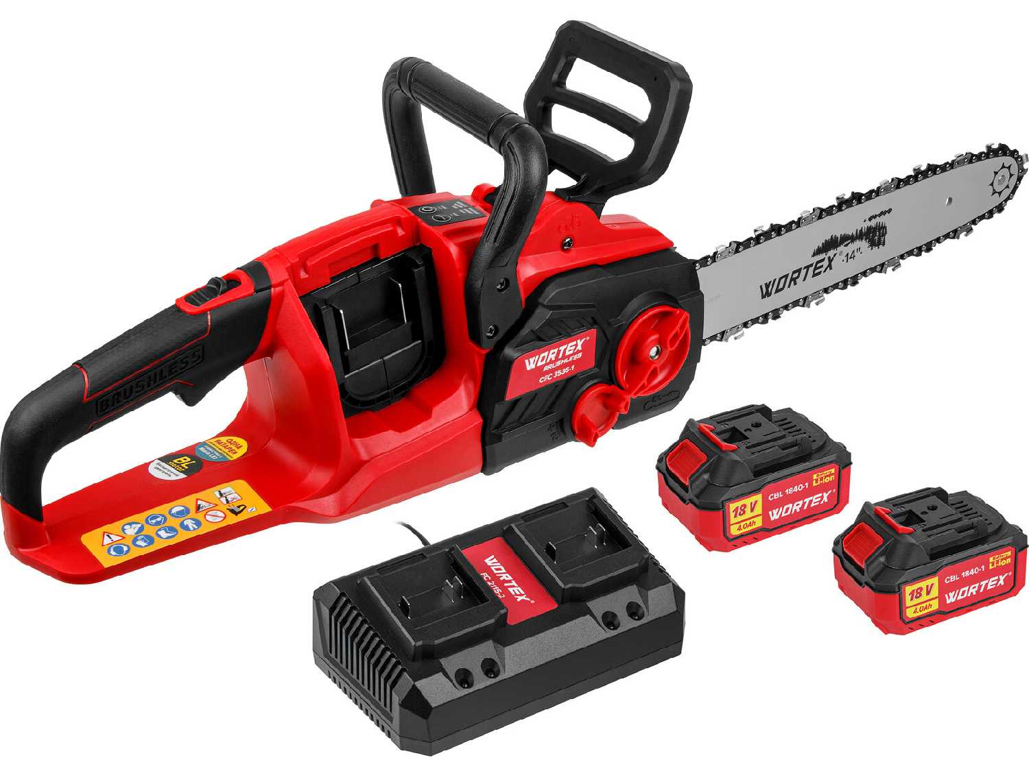 Аккумуляторная пила цепная WORTEX CEC 3536-1 шина 35 см (14