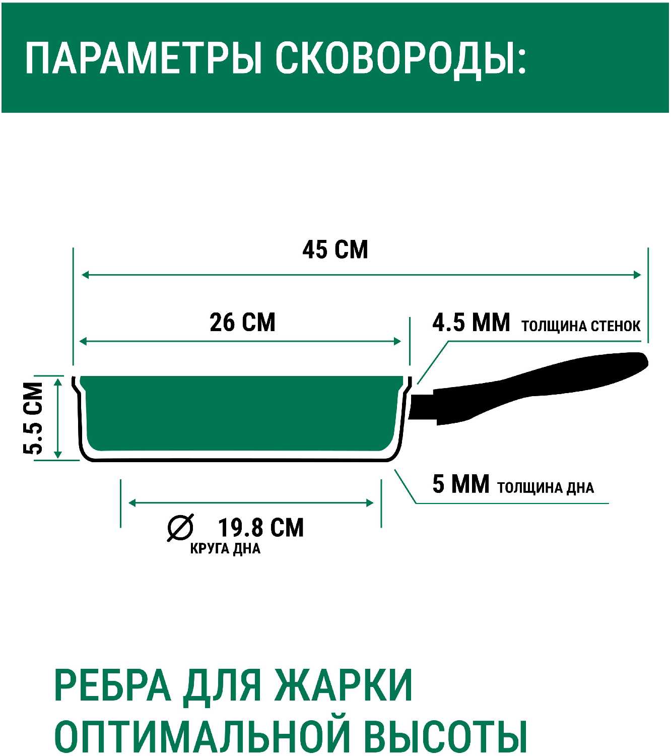 Сковорода-гриль квадратная литая Сила природы 26*26см фотография 10