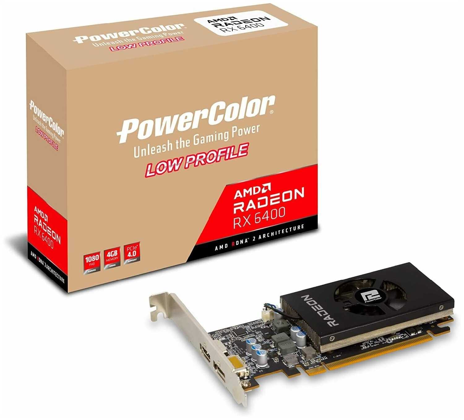 Видеокарта PowerColor AXRX 6400 LP 4GBD6-DH фотография 3