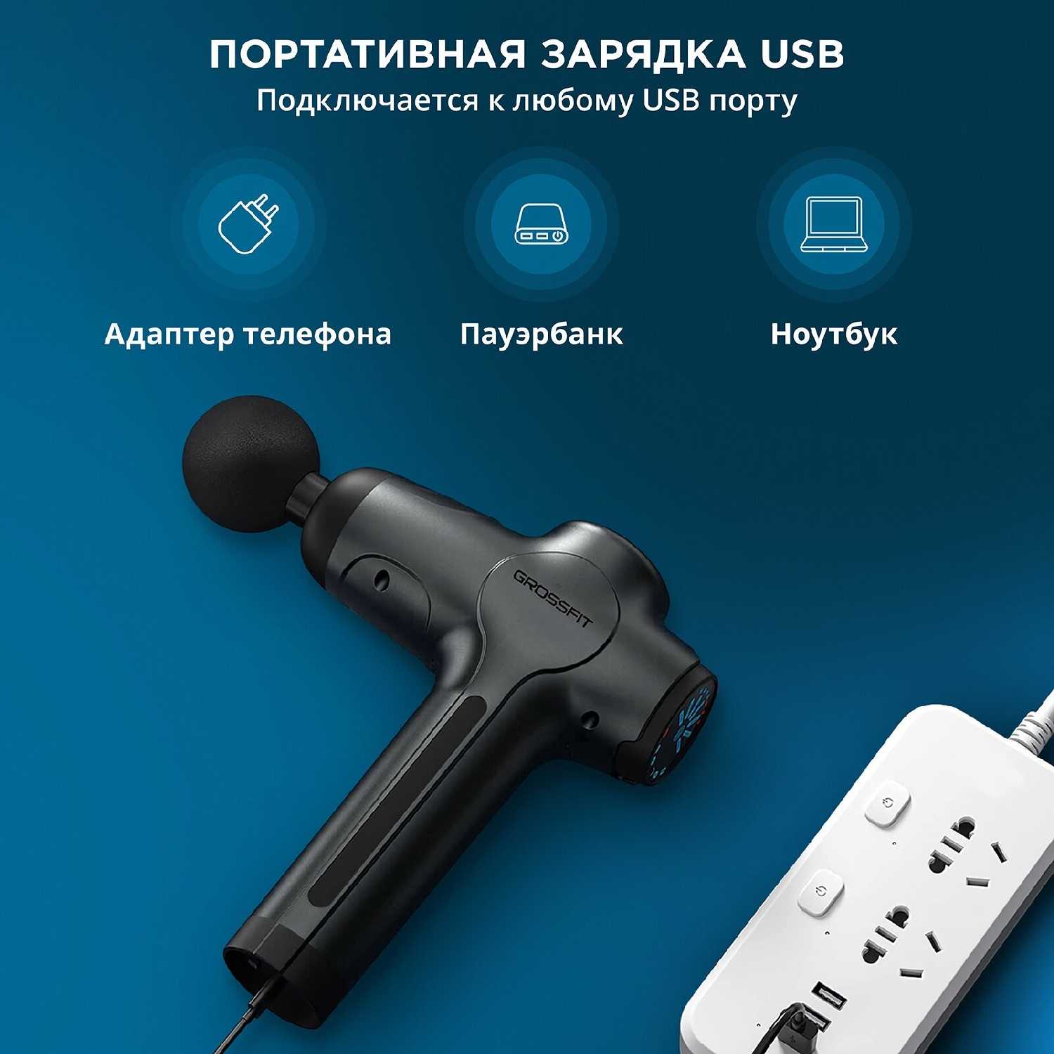 Перкуссионный массажер GrossFit Recovery R-3 фотография 7