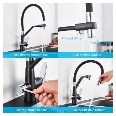 Смеситель для кухни MATRIX SMF-323357/CB (2 in 1) для подключения фильтра питьевой воды фотография 1