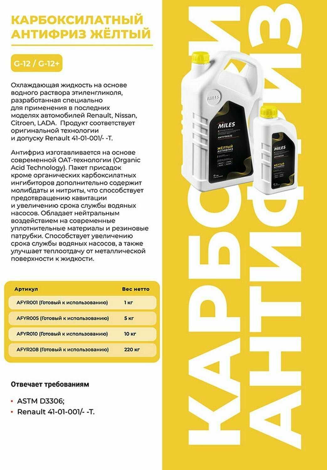 Антифриз MILES Антифриз готов к применению G12/G12+ (AFYR001) фотография 5