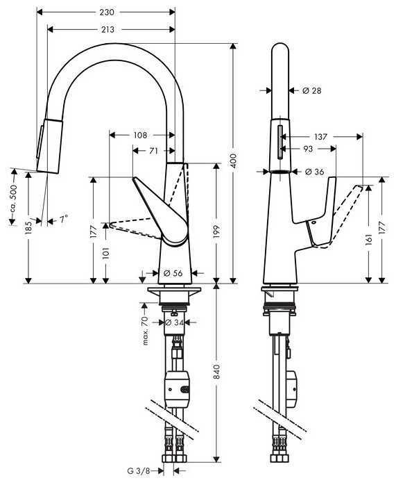 Смеситель hansgrohe Talis S 72813000, рычажный фотография 1
