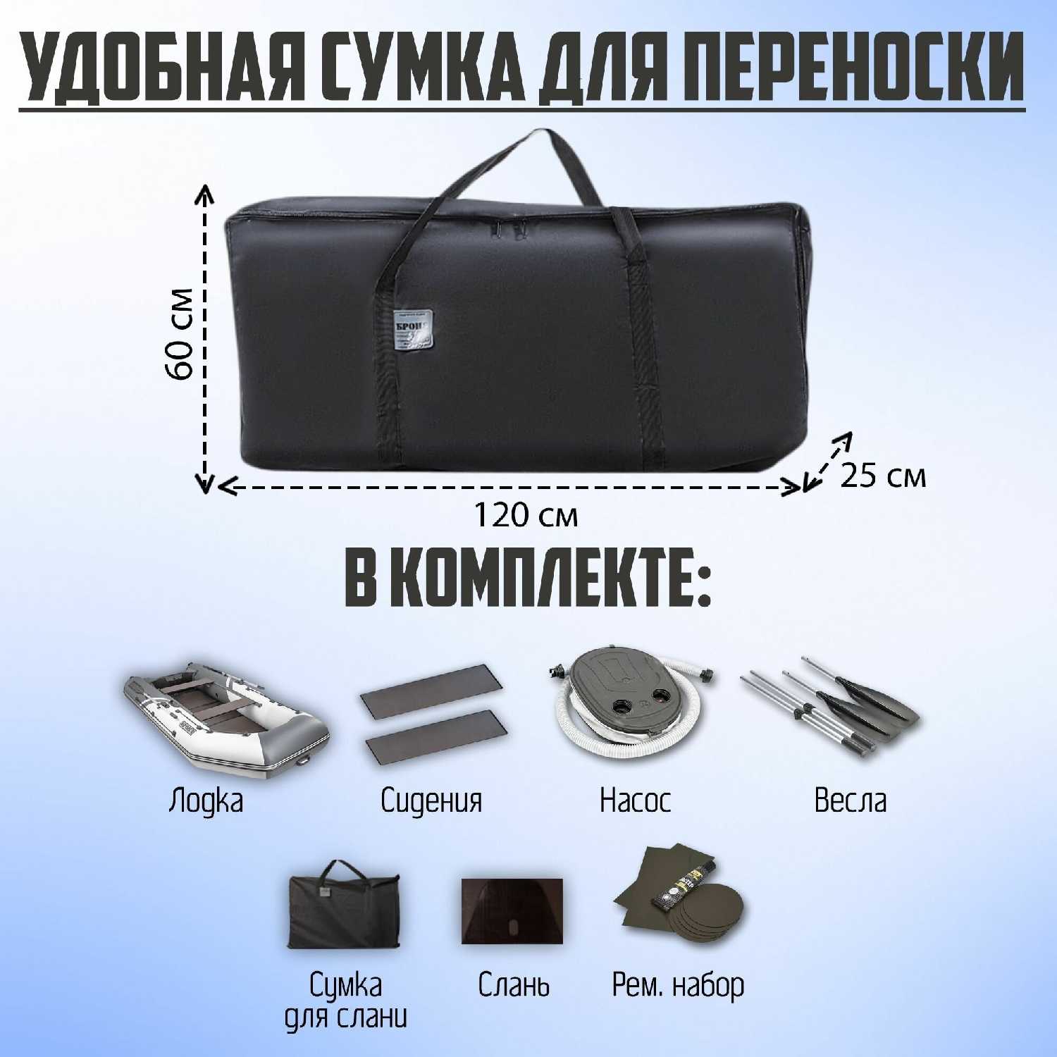 Лодка ПВХ Броня-320 СК слань+киль фотография 11