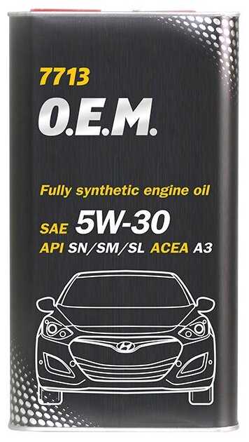 Синтетическое моторное масло Mannol 7713 O.E.M. for Korean cars / for Hyundai KIA 5W-30 фотография 4