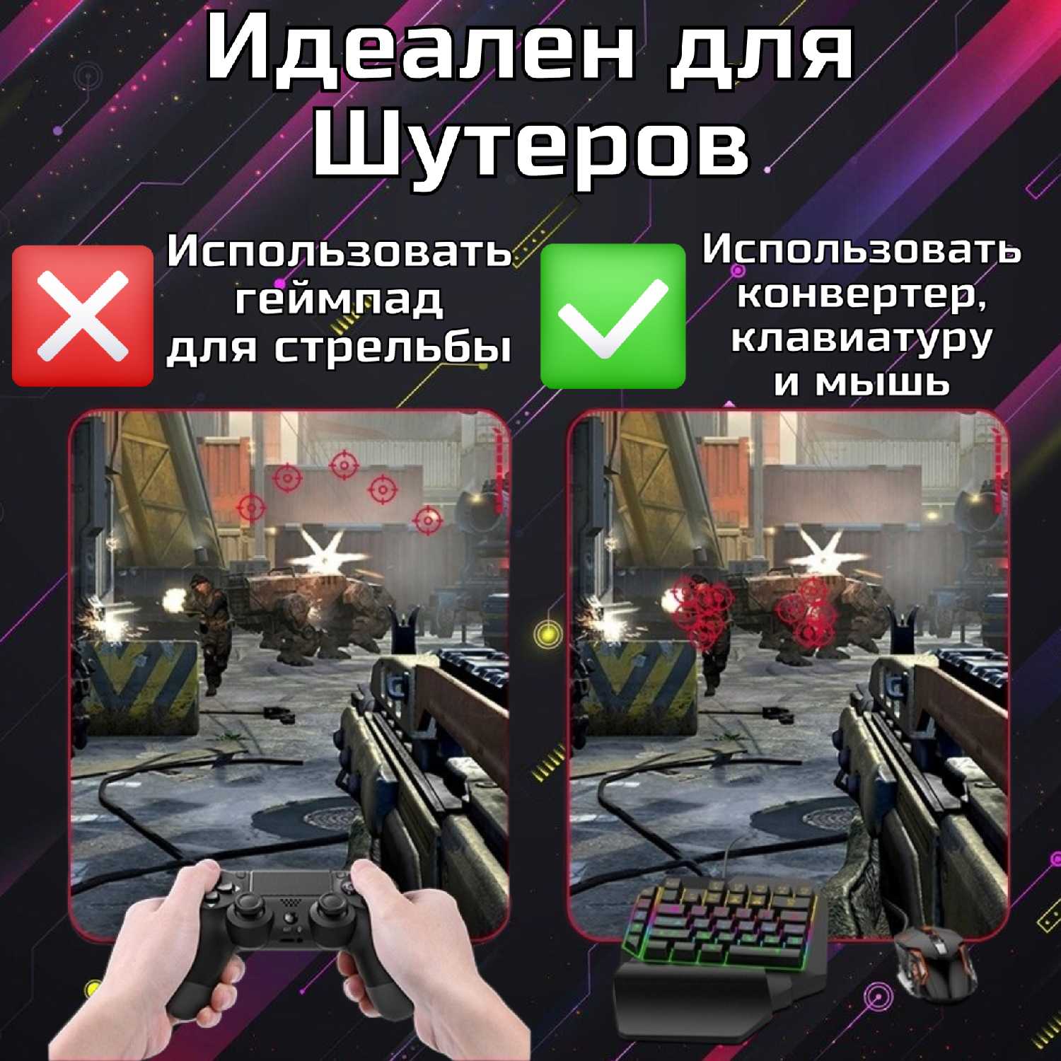 Игровая Клавиатура и мышь и Игровой конвертер свитч контроллер фотография 1