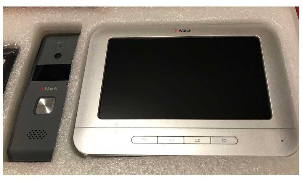 Комплект видеодомофона HiWatch DS-D100K цвет панели: серый фотография 4