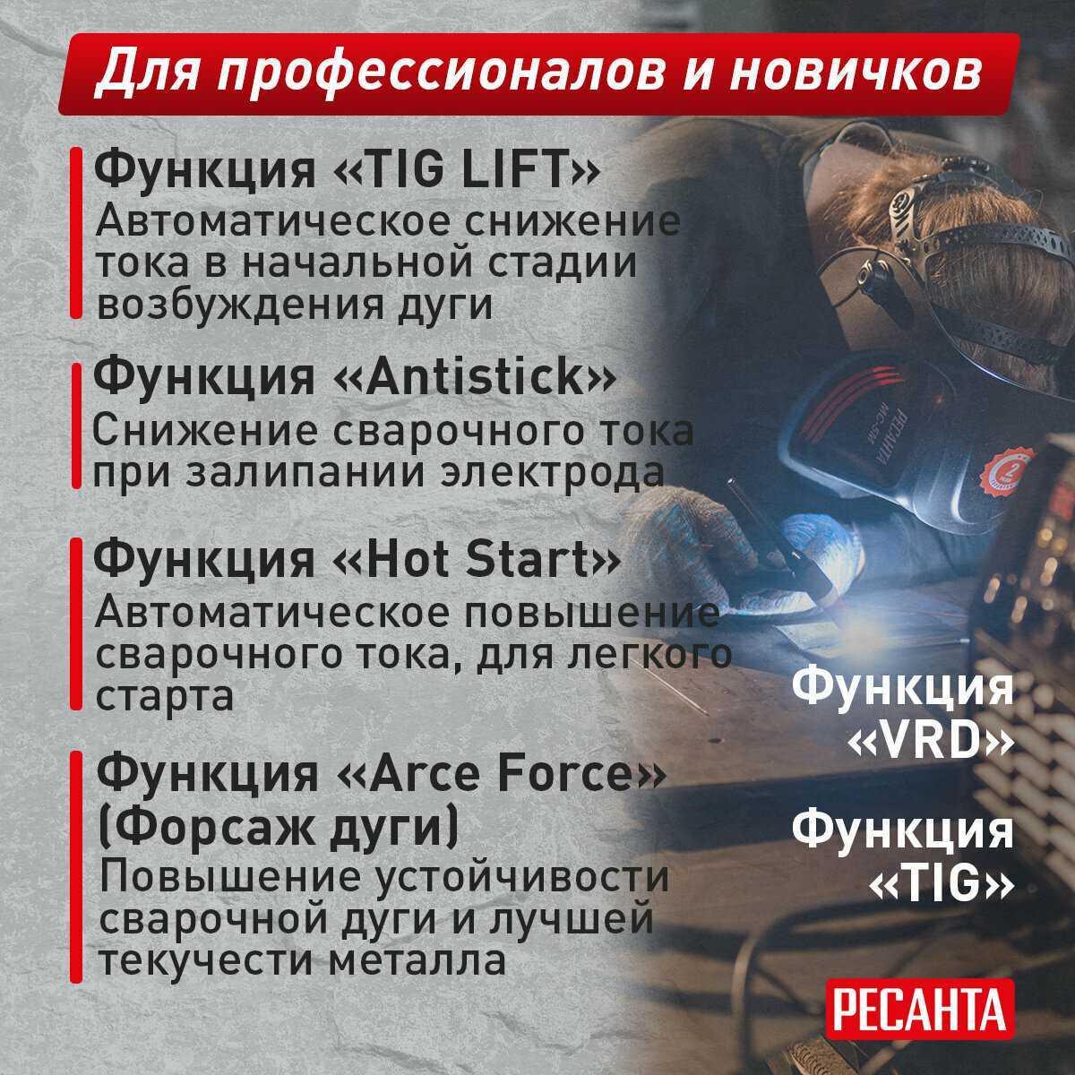 Сварочный аппарат Ресанта САИ-250 (ММА, TIG, 250 А, ПВ - 70%) фотография 3