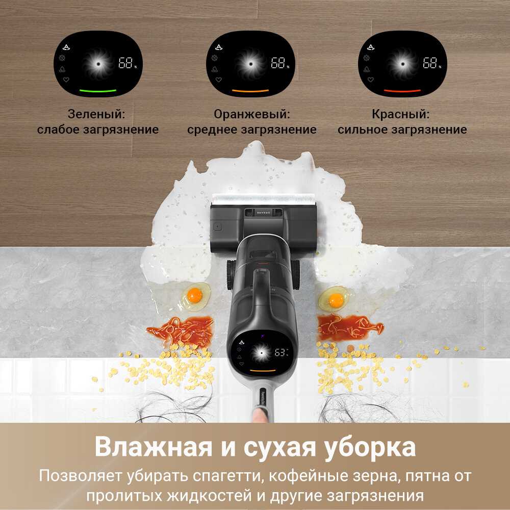 Пылесос Dreame H14 Dual встроенный для влажной и сухой уборки фотография 6
