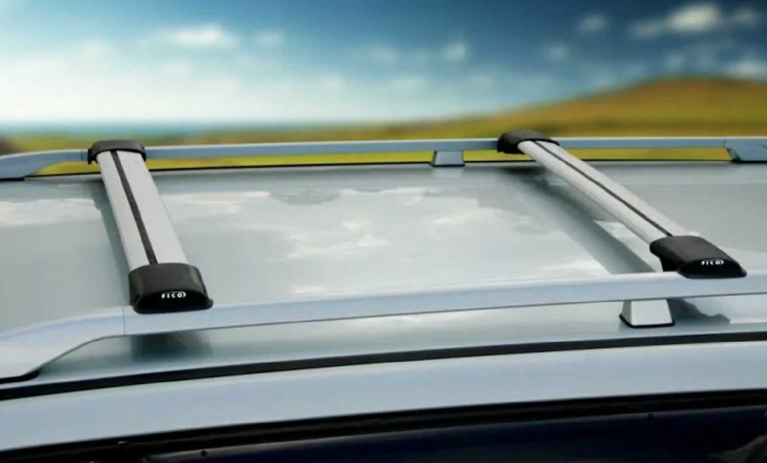 Багажник в сборе FicoPro для рейлингов с просветом для Alfa Romeo 159 Sportwagon 2006-2011 (R54-S) фотография 3