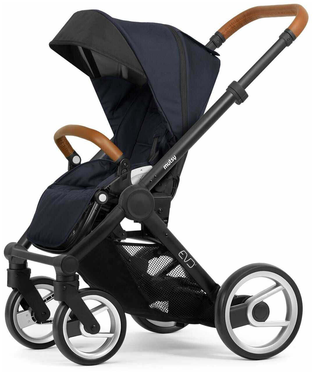 Коляска 2в1 Mutsy Evo Urban Nomad Deep Navy на шасси Cognac grip black фотография 2