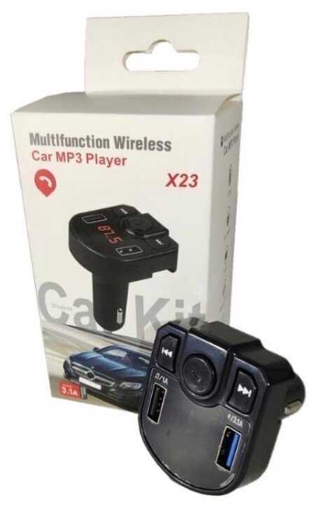 Автомобильный Bluetooth ресивер/FM трансмиттер X23 Bluetooth /Bluetooth проигрыватель FM трансмиттер черный фотография 2