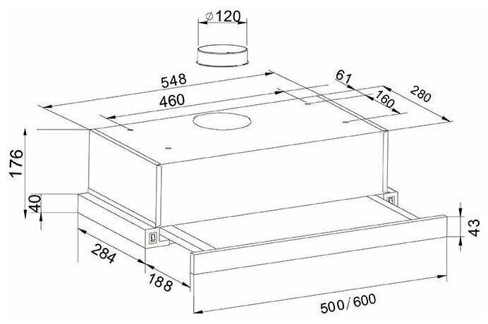 Кухонная Вытяжка Oasis UV-60W фотография 2