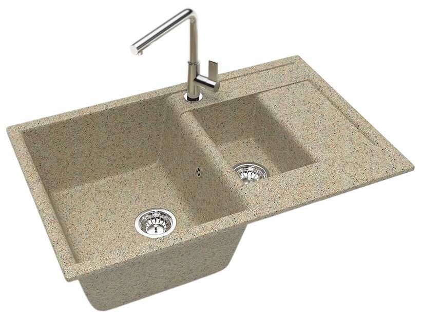 Врезная кухонная мойка BERGG ZETT lab Модель 210 T210Q, 75.5х50см, искусственный камень