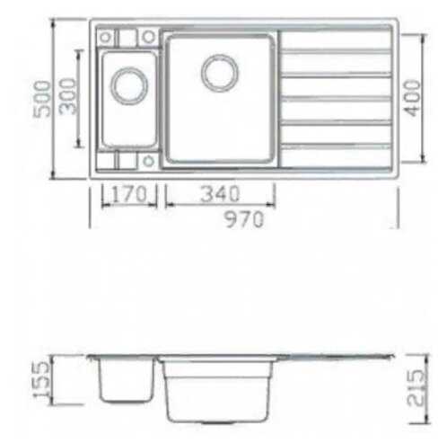 Врезная кухонная мойка Seaman ECO Roma SMR-9750B2.B, 50х97см, нержавеющая сталь фотография 1