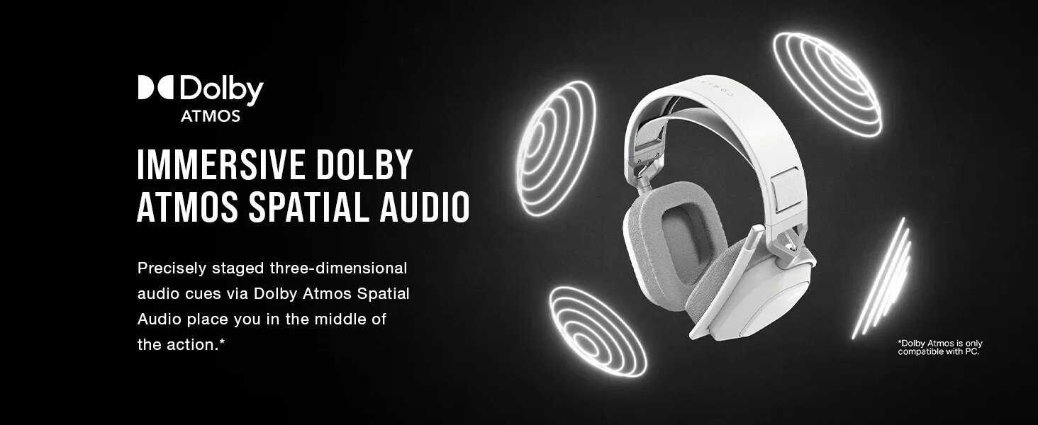 Беспроводная игровая гарнитура Corsair HS80 MAX с Bluetooth - Dolby атмосферs-качественным микрофоном фотография 6