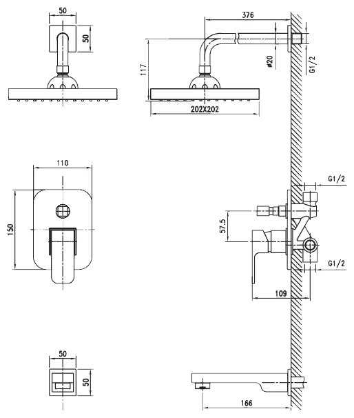 Верхний душ KAISER Sonat 34322, хром фотография 1