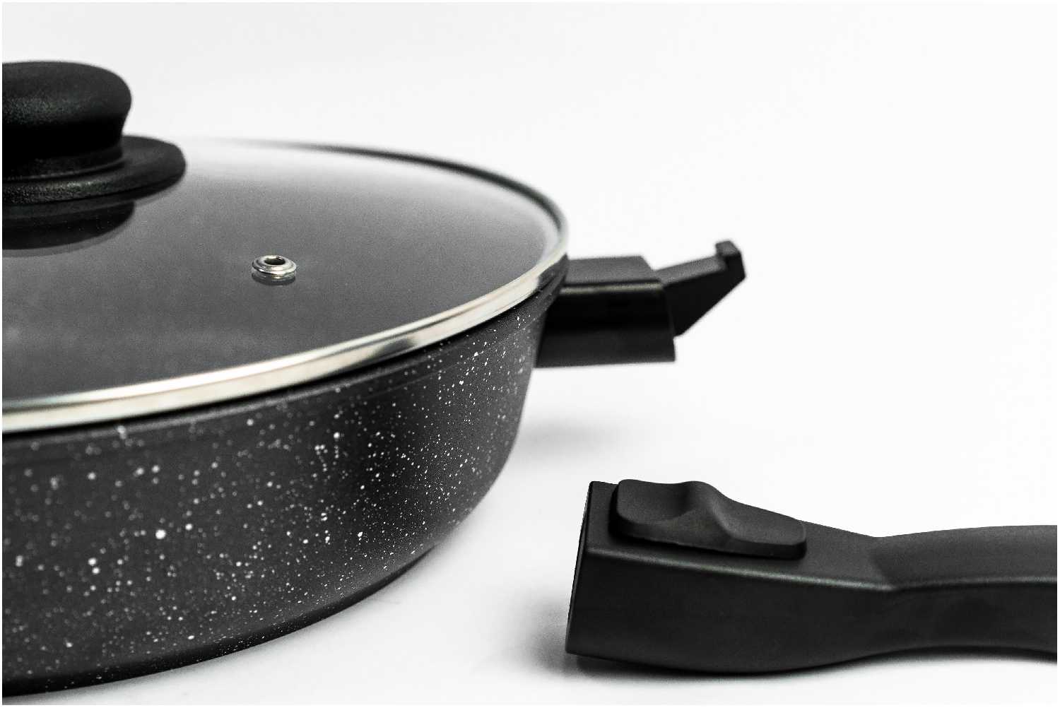 Сковорода глубокая 22 см с крышкой, съемная ручка PanMaster фотография 3