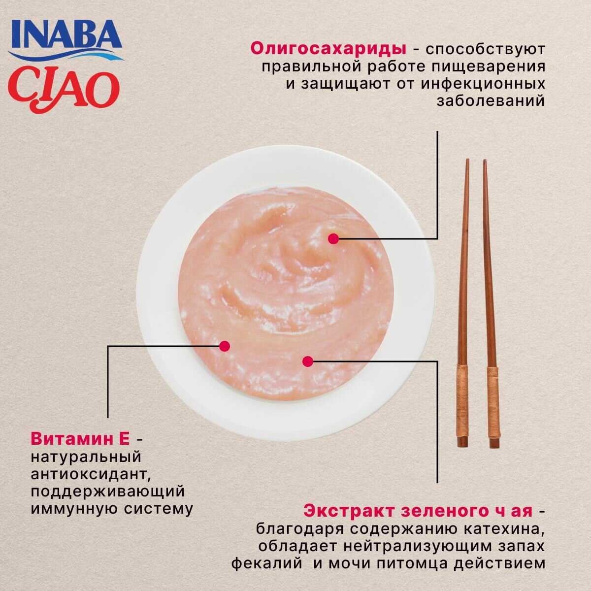 Лакомство-пюре для кошек Inaba Ciao Churu Куриное филе и креветка фотография 27