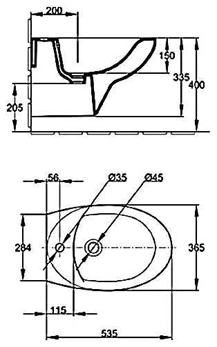 Биде подвесное Jacob Delafon Patio E4189-00 с горизонтальным выпуском фотография 1