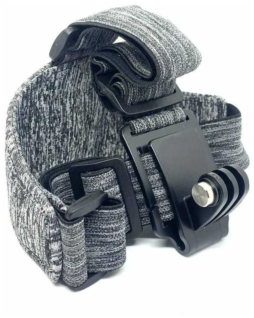 Двойное крепление на голову для GoPro, DJI, Osmo серого цвета TELESIN HEAD STRAP фотография 4